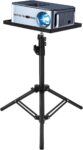 Projector Stand Tripod Adjustable Height with Anti-Slip Tray for Floor Desktop Use Suitable for Projector Laptop and Home Cinema