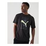 Puma Mens Tech Relaxed Graphic T-Shirt – Black – S/XS