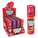Push Pop Lollipops (Pack of 20 Lollipop Sweets Bulk) Twist Cap and Clip, Tasty Kids Sweets for Party Bags, Strawberry