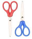 Q-Connect Ergonomic All Purpose Scissors 130mm Stainless Steel Blades Red or Blue Handle