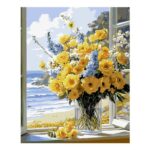 QENSPE Paint by Numbers Kit for Adults 16×20 Yellow Flowers