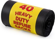 REQUISITE NEEDS 40 Pack Ultra Heavy Duty Black Refuse Sacks, 70L Capacity, Bin Bags, Bin Liners, Tear Resistant, Premium Quality Bin Bags,Perfect for Everyday Use, Household, Office, Kitchen & Caterer