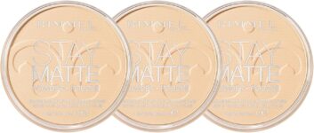 RIMMEL LONDON – Stay Matte Pressed Powder – Lightweight, Oil Absorbing, Smooth Non-Powdery Texture, Lasting Up To 5hrs – For All Skin Types – Dermatologically Tested – Transparent – 3 pack bundle