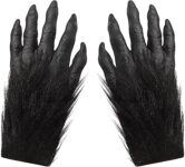 RUIXIA Halloween Horroric Gloves Realistic Latex Devil Zombie Skeleton Demon Paw Gloves Scary Devil Hairy Claws Cosplay Props