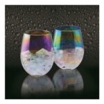 Rainbow-Pearl Iridescent Tumbler Glasses – Set of 2, 600ml
