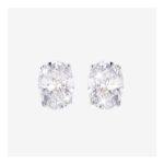 Real Diamond Lab-Grown Oval Earrings .50ct