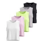 Real Essentials 5-Pack Womens Dry Fit Crop Tank Tops