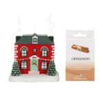Red Christmas House Incense Burner with 15 Cinnamon Cones