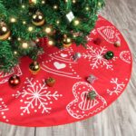 Red Christmas Tree Skirts,36 inch Christmas Tree Skirts Christmas Decorations Xmas Tree Skirt Snowflake Gift Box Base Cover for Christmas Decoration for Party New Year Holiday Home Decoration