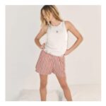 Red Rib Vest Short Pyjamas Set