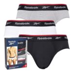 Reebok Mens Wiggins Performance Three Pack Briefs Black/Grey Marl/White
