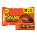 Reeses Peanut Butter Cups Milk Chocolate 2×3 Pack 126g – £1.90 S&S
