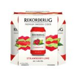 Rekorderlig Strawberry Lime Premium Cider 4x 330ml Cans, Best Before 09/08/2027