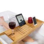 Relux Premium 100% Natural Bamboo Bath Caddy Bridge – Extendable – Sold by Best Price Trading / FBA