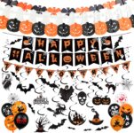 Reusable Halloween Bunting Set with Happy Halloween Banner Spooky Hanging