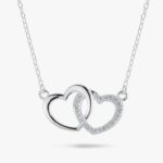 Revere Sterling Silver Cubic Zirconia Double Heart Necklace – Free C&C