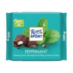 Ritter Sport Peppermint Dark Chocolate Bar, 100g, Chocolate Sharing Bar with voucher