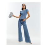 River Island Womens Wide-Leg Jeans – Blue WashRiver Island Womens Wide Leg