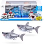 Robo Alive Water Activated Shark 2 Pack (White) by ZURU Realistic Swimming Robotic Bath Toy for Kids, Tweens & Teens, Water-Activated Pet Shark for Play & Pranks, 3