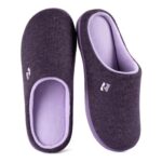 RockDove Womens Original Two-Tone Memory Foam Slipper, Eggplant, Size 5/6