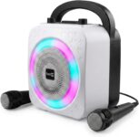 RockJam 10-Watt Rechargeable Bluetooth Karaoke Machine with Two Mics, Lightshow & Voice Effects