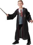 Rubies Official Harry Potter Gryffindor Deluxe Robe Costume with Wand and Glasses, Kids Fancy Dress