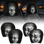 Ruichi 4Pcs Ghost Face Headrest Covers, Scary Car Headrest Covers Set – Sold by Ruichi Store / FBA