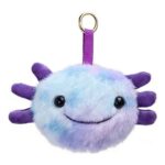Rusokufo Axolotl Plush Keychain, Colorful Blue-Purple Pendant