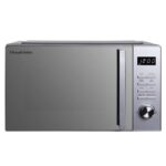 Russell Hobbs 23L Flatbed Digital Microwave with 800W Power, 8 Auto-Cook Menus, Defrost Function & Child Lock in Silver, RHFM2365S / Black