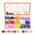 Rustark 200-Piece Locking Star Pin Backs Kit, 10 Colors