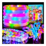 SCIONE 24-Piece LED Pop Tubes Light-up Toys Pack for Halloween