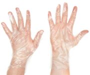SHIELD HEA00496 Disposable Embossed Polythene Gloves – Box of 100 – Large,