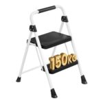 SONGMICS 2-Step Folding Ladder, 150 Kg, Anti-Slip