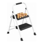 SONGMICS 2-Step Ladder with Anti-Slip Pedals, 150 Kg Capacity