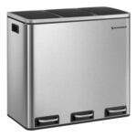 SONGMICS 3-Compartment Kitchen Recycling Bin, 3x18L, 15 Liners LTB54NL