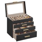 SONGMICS 4-Layer Jewellery Box Glass Lid 25.1 x 15.3 x 21.5 cm Sold by SONGMICS HOME UK / FBA