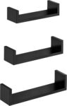 SONGMICS Floating Shelf Set of 3, Wall Shelves, 30/35/40 cm