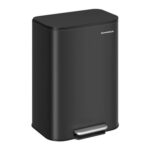 SONGMICS Kitchen Bin, 50L, Soft-Close Lid, Ink Black Stainless Steel