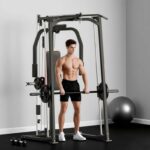 SPORTNOW 3-in-1 Smith Machine with Dual Cable Pulley System, Chest Press Station, 17-Level Squat Rack and Barbell Bar with code