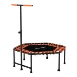 SPORTNOW Orange LED Fitness Trampoline with Adjustable Handle 3.7ft