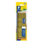 STAEDTLER Noris School Graphite Pencils HB Grade, 10-Pack, Sharpener, Eraser