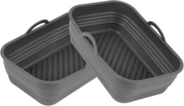 Salter Air Fryer Accessories Silicone Baskets, Collapsible 2 Pack 21x16x7cm
