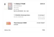 Samsung galaxy fold 8 256gb £849.00 upfront three £10 month contract