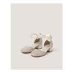 Sara Bow Glitter Two-Part Heels Ivory