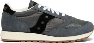 Saucony Mens Jazz Original Vintage Sneakers – Grey/Black, UK 3.5