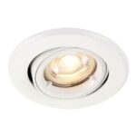Saxby GU10 Matt White Fire Rated Cast Adjustable Downlight – 50W