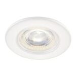 Saxby Integrated LED Fire Rated IP65 Downlight – Matt White