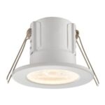 Saxby Integrated LED IP65 Fire-Rated Downlight – Matt White