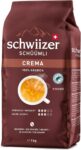 Schwiizer Schüümli Crema 1 kg Whole Coffee Beans for Automatic Machines, Intensity 3/5, Medium Roast, 100% Arabica, Rainforest Alliance