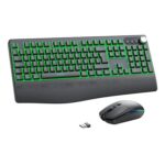 Seenda COE500 Pro Bluetooth Backlit Keyboard and Mouse Multi-Device, Black